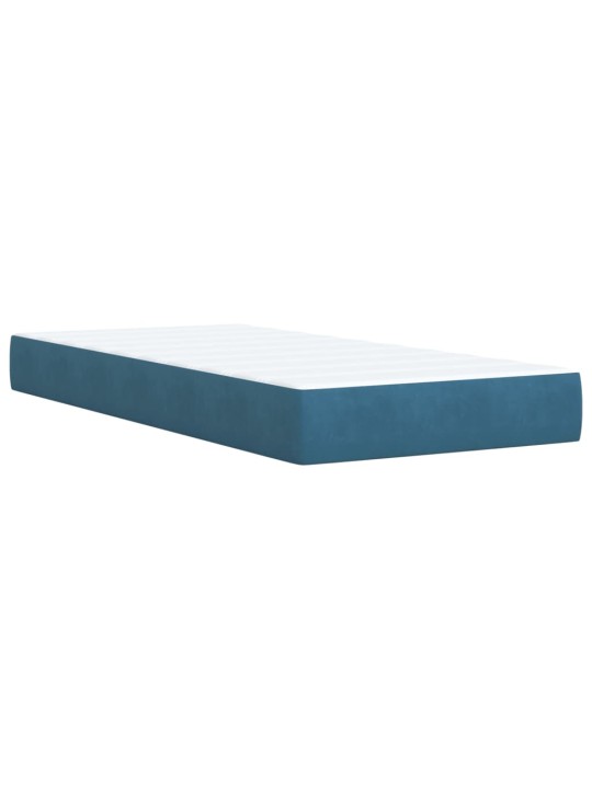 Box spring postel s matrací tmavě modrá 90x200 cm samet