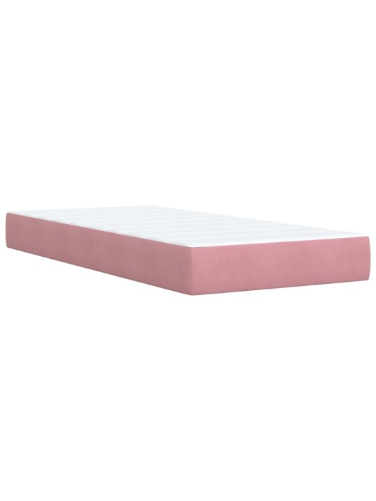 Box spring postel s matrací růžová 90x200 cm samet