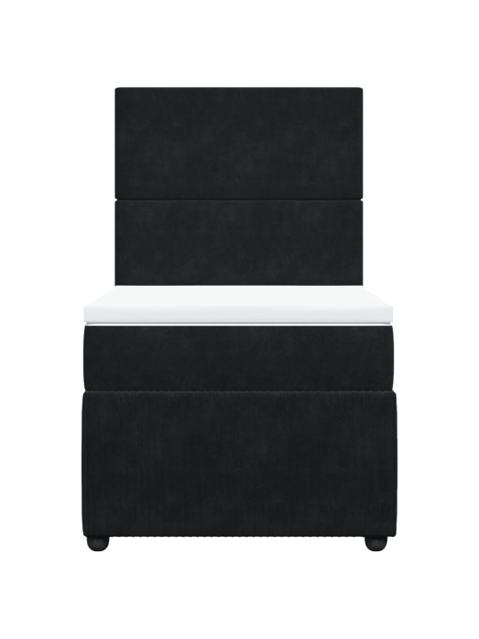 Box spring postel s matrací černá 100x200 cm samet