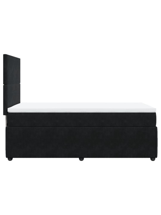 Box spring postel s matrací černá 100x200 cm samet