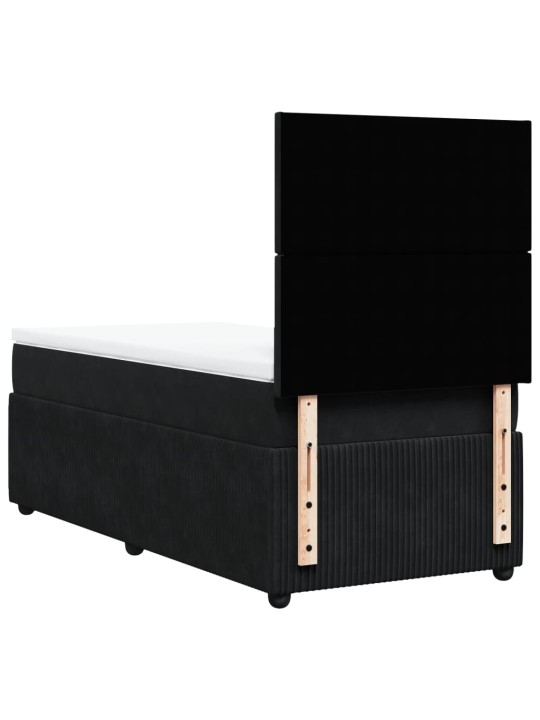 Box spring postel s matrací černá 100x200 cm samet