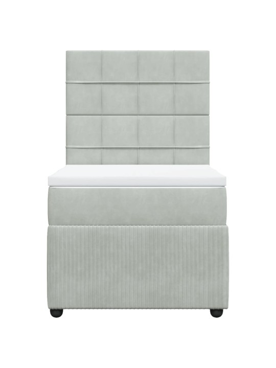 Box spring postel s matrací světle šedá 100x200 cm samet