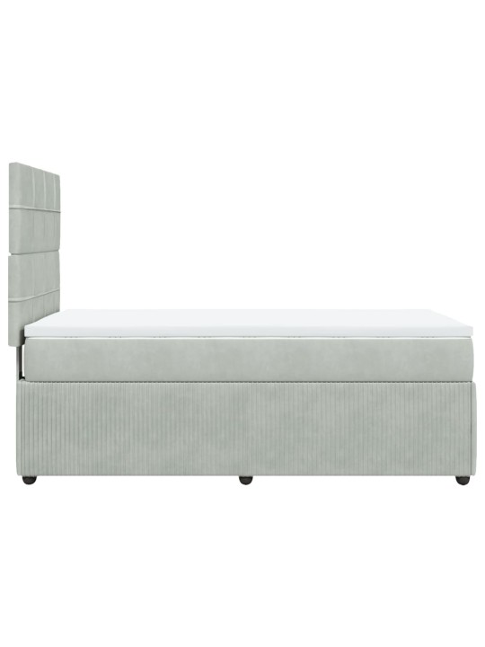 Box spring postel s matrací světle šedá 100x200 cm samet