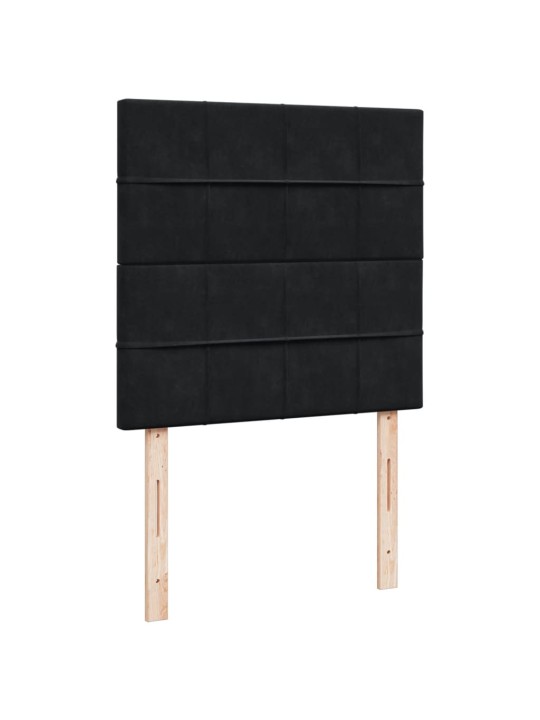 Box spring postel s matrací černá 100x200 cm samet