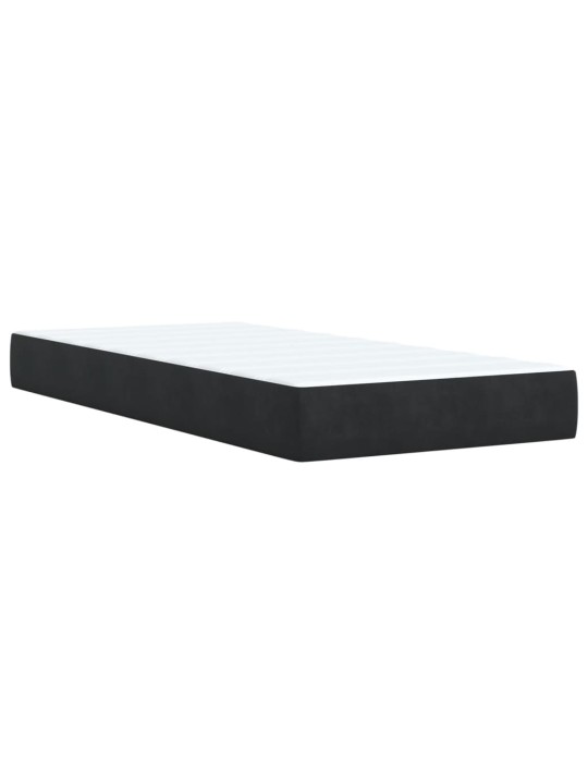Box spring postel s matrací černá 100x200 cm samet
