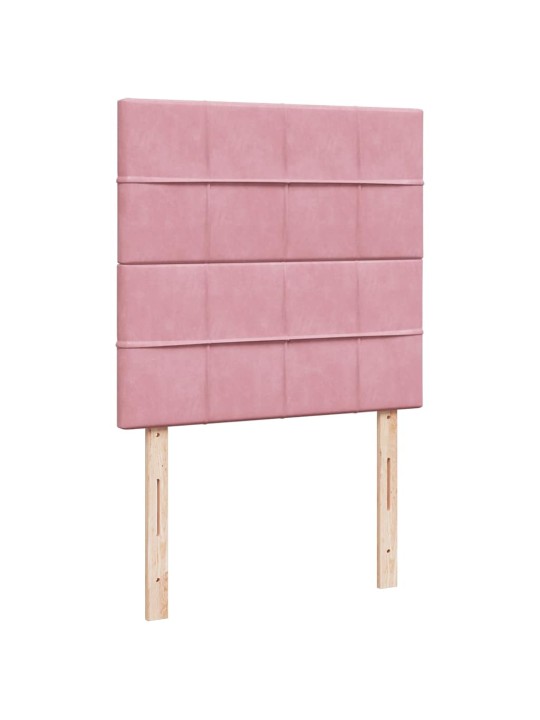 Box spring postel s matrací růžová 100x200 cm samet