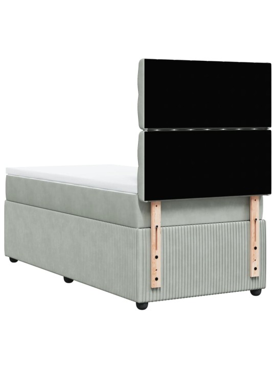 Box spring postel s matrací světle šedá 100x200 cm samet