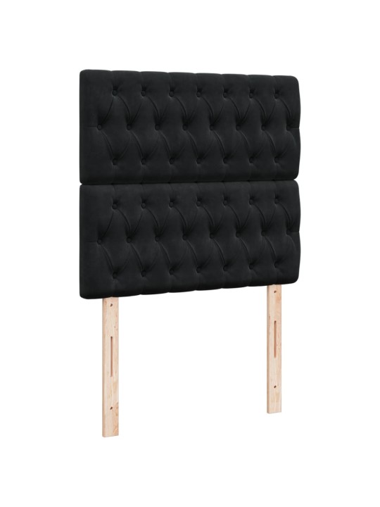 Box spring postel s matrací černá 100x200 cm samet