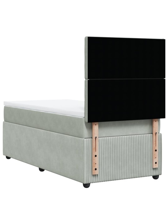 Box spring postel s matrací světle šedá 100x200 cm samet