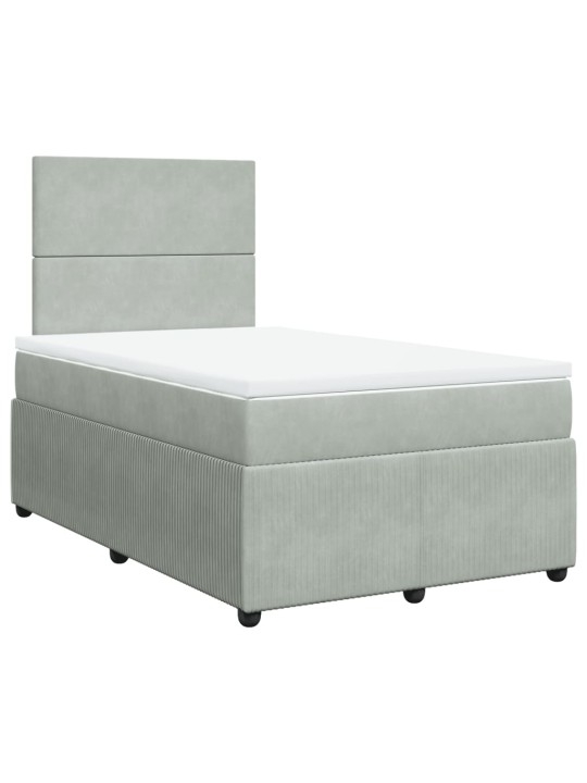 Box spring postel s matrací světle šedá 120x190 cm samet