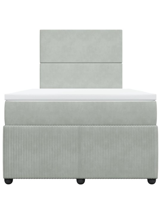 Box spring postel s matrací světle šedá 120x190 cm samet