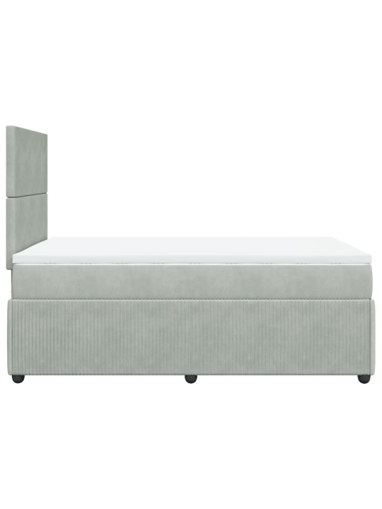 Box spring postel s matrací světle šedá 120x190 cm samet