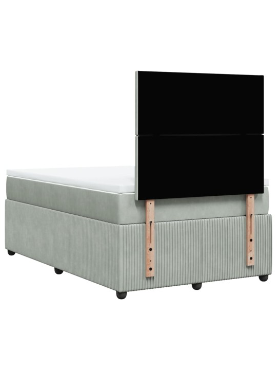 Box spring postel s matrací světle šedá 120x190 cm samet