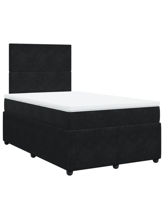 Box spring postel s matrací černá 120 x 190 cm samet