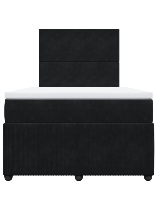 Box spring postel s matrací černá 120 x 190 cm samet