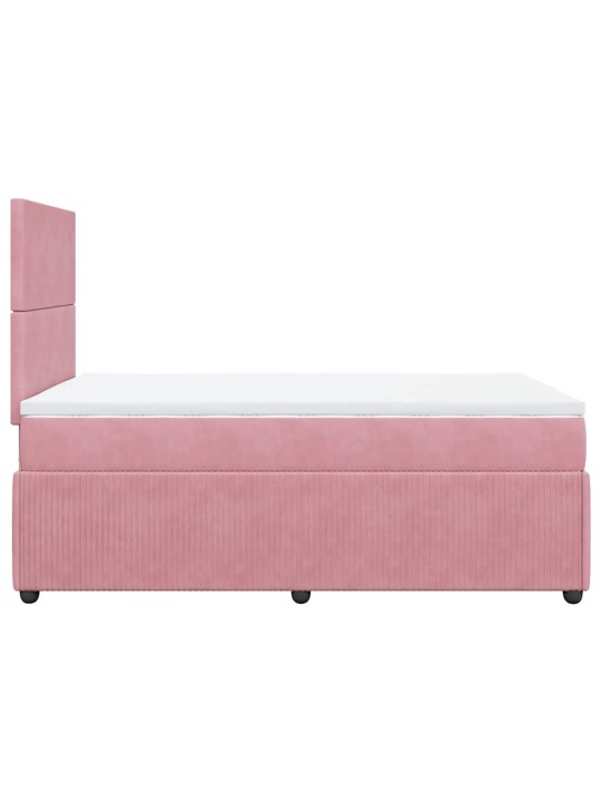 Box spring postel s matrací růžová 120x190 cm samet