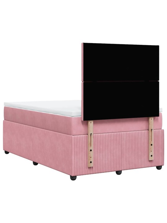 Box spring postel s matrací růžová 120x190 cm samet