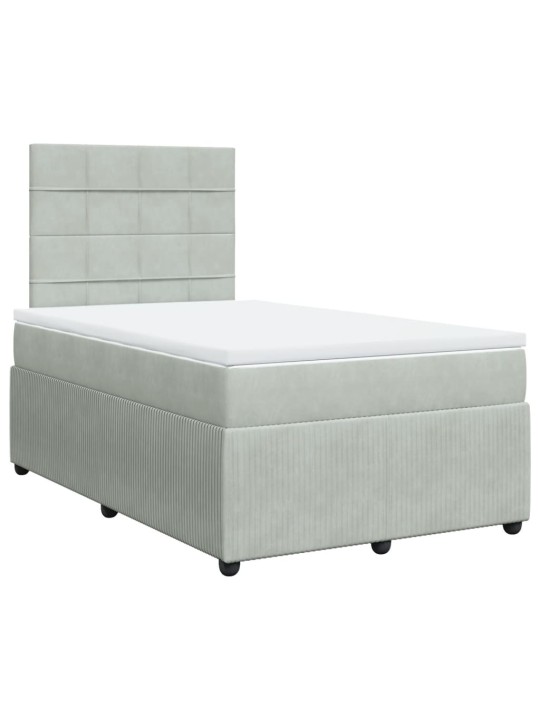 Box spring postel s matrací světle šedá 120x190 cm samet