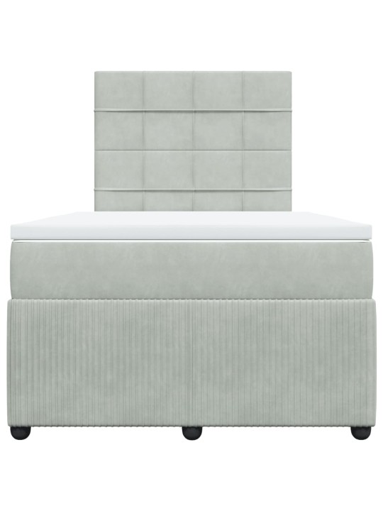 Box spring postel s matrací světle šedá 120x190 cm samet