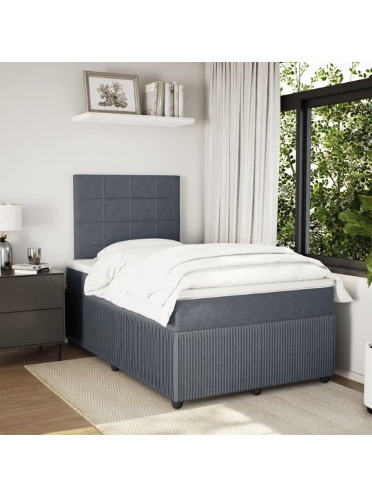 Box spring postel s matrací tmavě šedý 120x190 cm samet