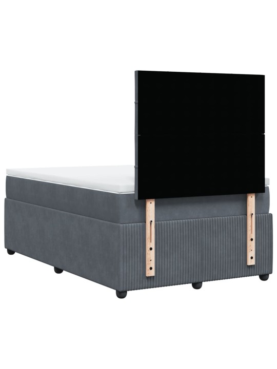 Box spring postel s matrací tmavě šedý 120x190 cm samet