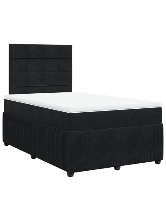 Box spring postel s matrací černá 120 x 190 cm samet