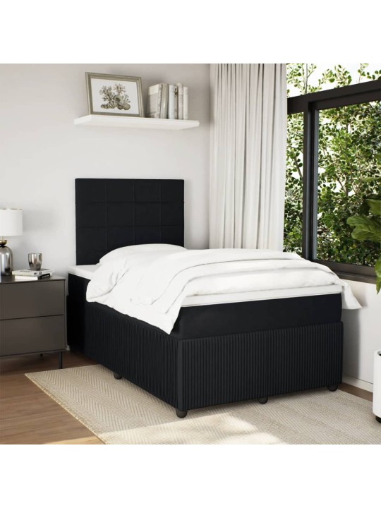 Box spring postel s matrací černá 120 x 190 cm samet