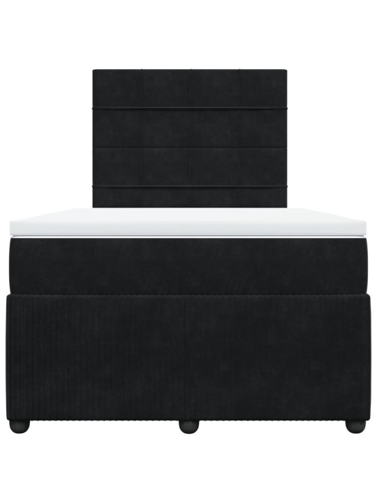 Box spring postel s matrací černá 120 x 190 cm samet