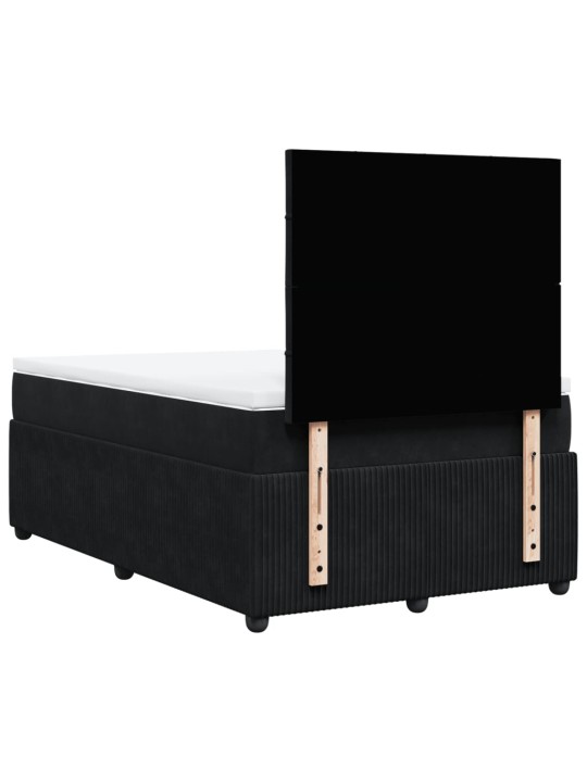 Box spring postel s matrací černá 120 x 190 cm samet