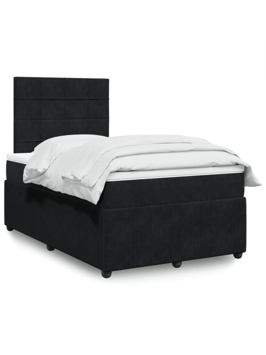 Box spring postel s matrací černá 120 x 190 cm samet