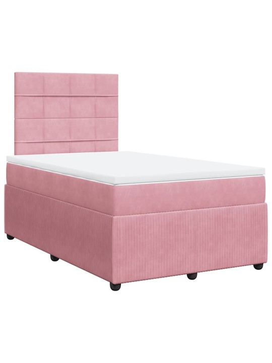 Box spring postel s matrací růžová 120x190 cm samet