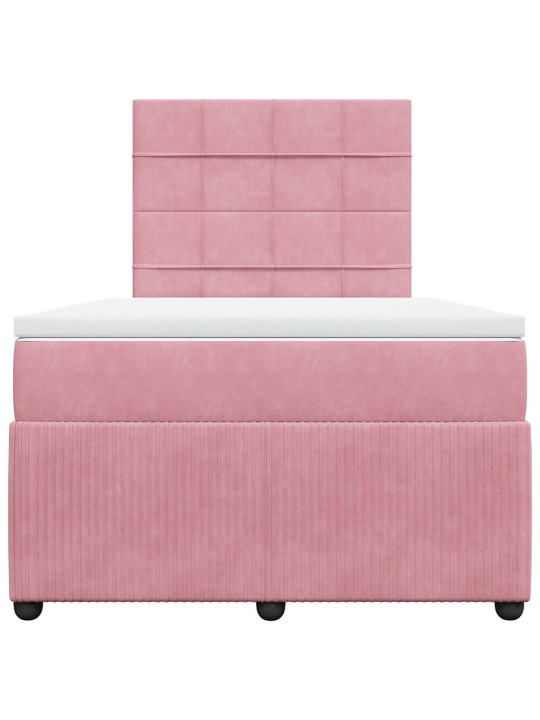 Box spring postel s matrací růžová 120x190 cm samet
