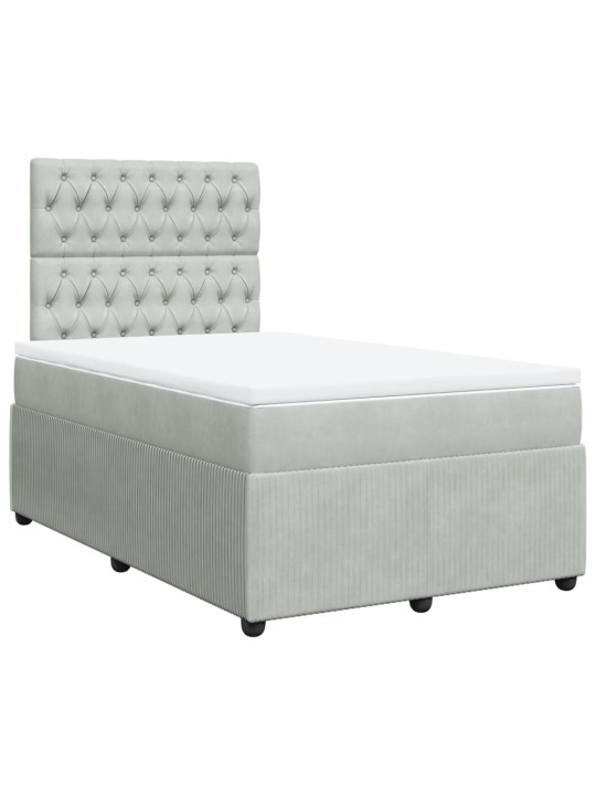 Box spring postel s matrací světle šedá 120x190 cm samet