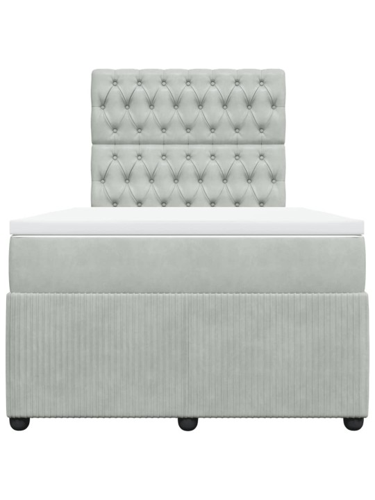 Box spring postel s matrací světle šedá 120x190 cm samet