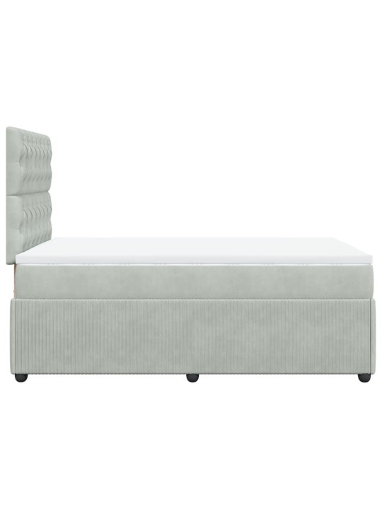 Box spring postel s matrací světle šedá 120x190 cm samet