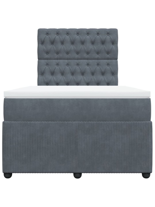 Box spring postel s matrací tmavě šedý 120x190 cm samet