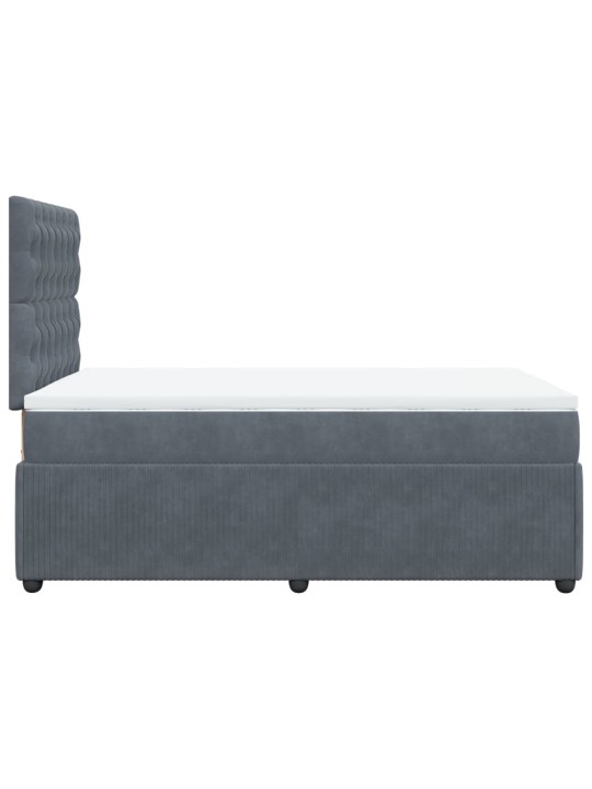 Box spring postel s matrací tmavě šedý 120x190 cm samet