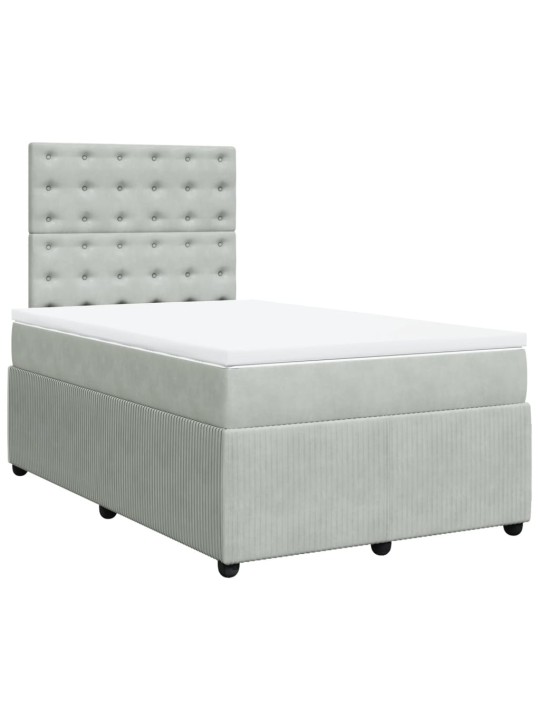 Box spring postel s matrací světle šedá 120x190 cm samet