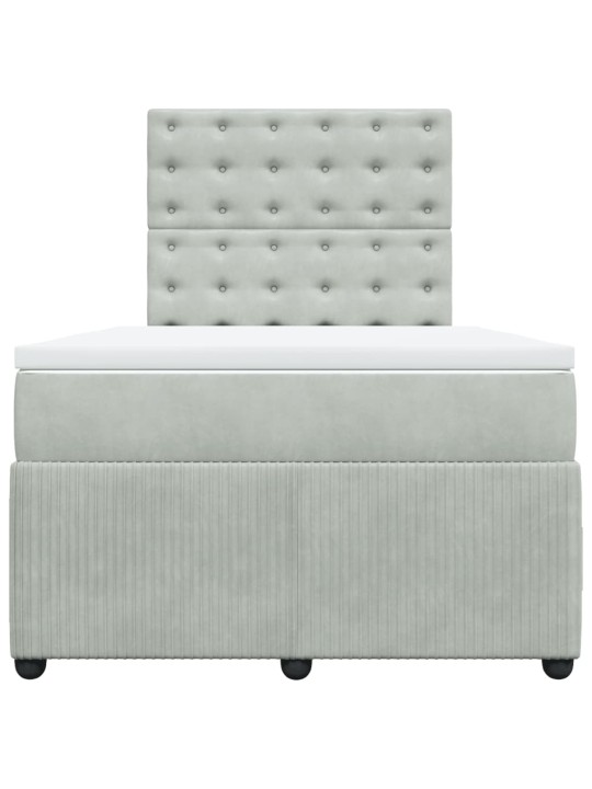 Box spring postel s matrací světle šedá 120x190 cm samet