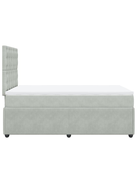Box spring postel s matrací světle šedá 120x190 cm samet