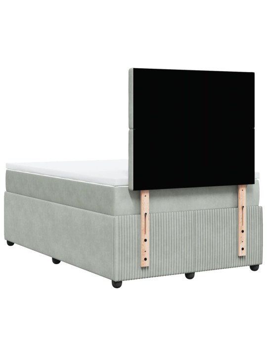 Box spring postel s matrací světle šedá 120x190 cm samet
