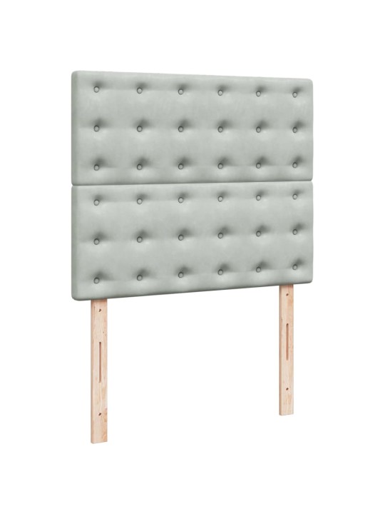 Box spring postel s matrací světle šedá 120x190 cm samet