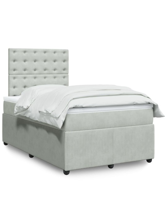 Box spring postel s matrací světle šedá 120x190 cm samet