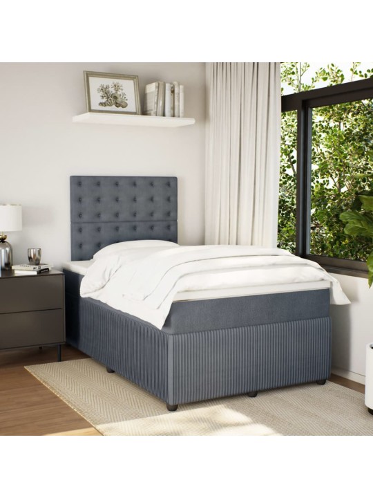 Box spring postel s matrací tmavě šedý 120x190 cm samet