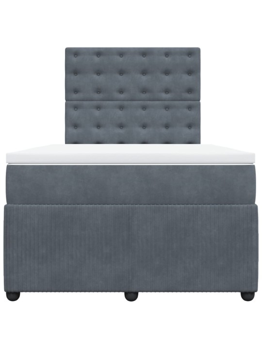 Box spring postel s matrací tmavě šedý 120x190 cm samet