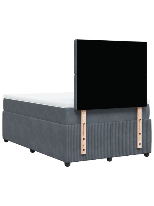 Box spring postel s matrací tmavě šedý 120x190 cm samet