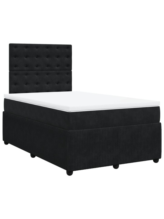 Box spring postel s matrací černá 120 x 190 cm samet