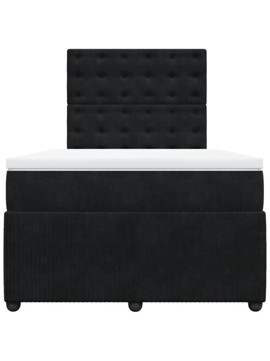Box spring postel s matrací černá 120 x 190 cm samet