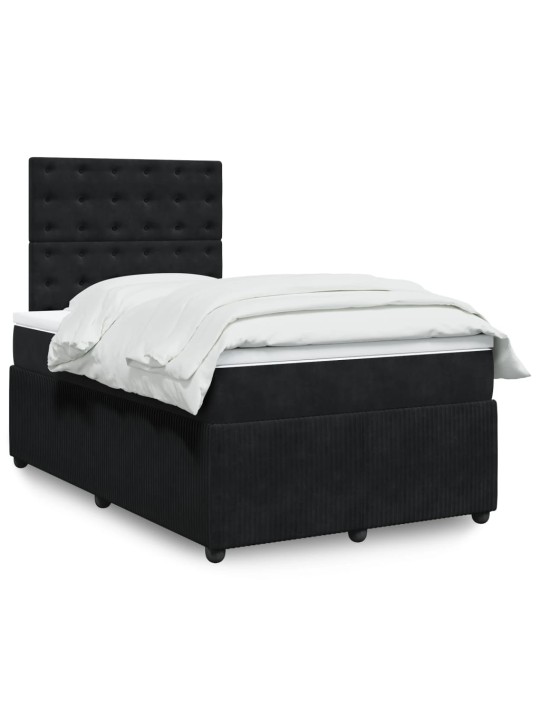 Box spring postel s matrací černá 120 x 190 cm samet
