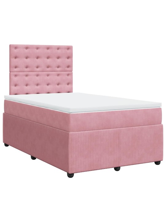Box spring postel s matrací růžová 120x190 cm samet
